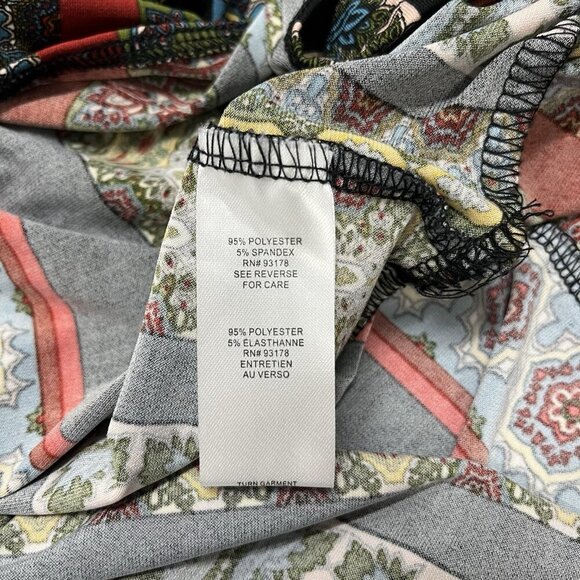 Tahari Tile Stripe Maxi Dress Size S Jersey Stretch Black Multicolored Bohemian - Picture 10 of 14